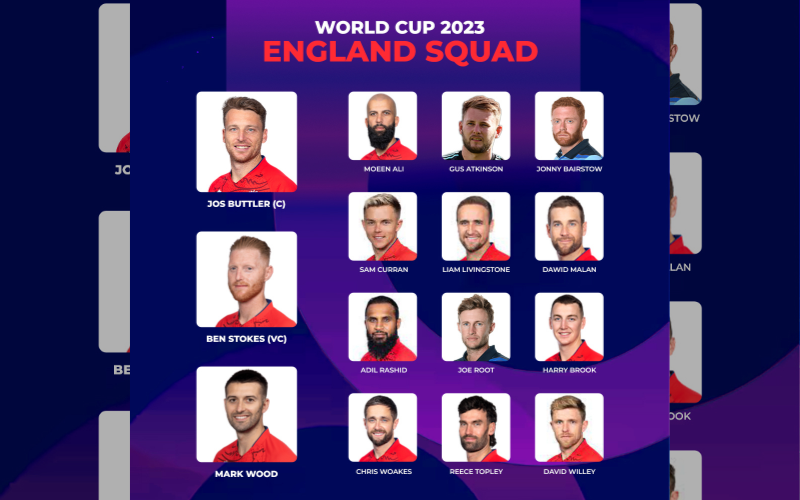 ENGLAND SQUAD WORLD CUP 2023